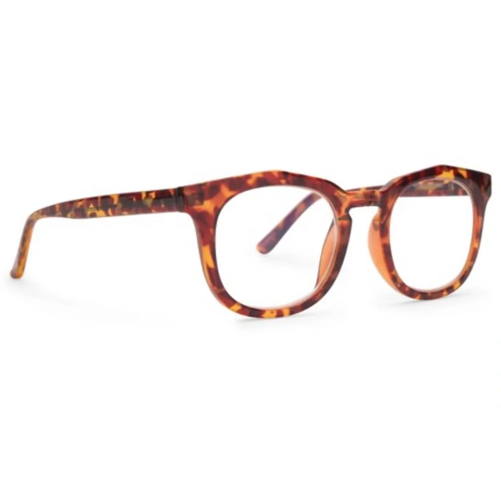 COMPLIMENTS BY DIFF COOPER BLUE LIGHT AMBER TORTOISE FRAME GLASSES **NIB**